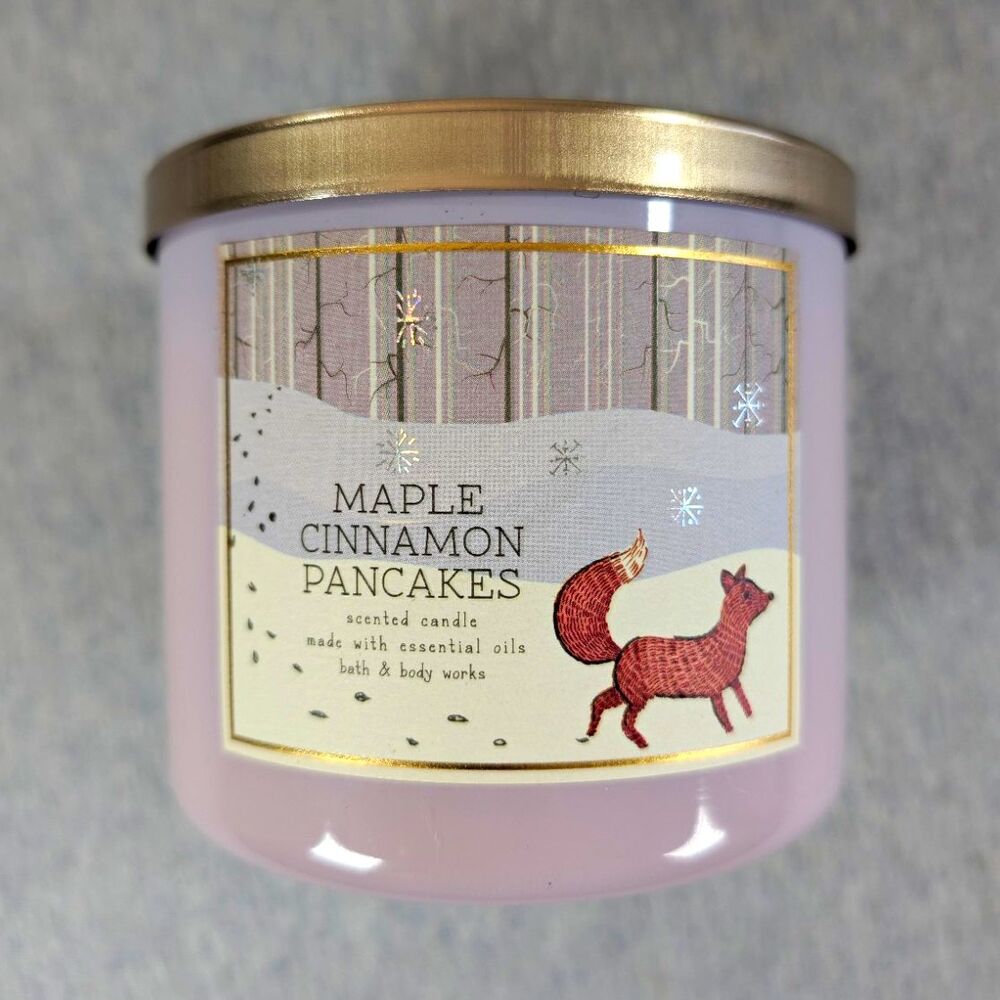 Bath & Body Works Discontinued Maple Cinnamon Pancake 3-Wick Jar Candle 14.5 oz